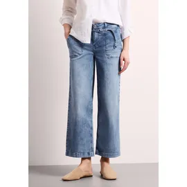 STREET ONE mid Waist Wide Leg Jeans mit Streifen Muster