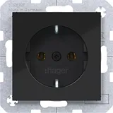 Hager Schuko-Steckdose nachtschwarz glänzend 2 St.
