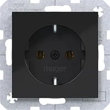 Hager Schuko-Steckdose nachtschwarz glänzend 2 St.