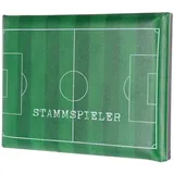 Geschenkestadl Fussball Bierkastensitz 43 x 33 cm grün mit Aufdruck Stammspieler Spielfeld Sitzhocker, 882301