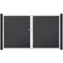 GROJA Tor 2-flg. Basicline Schmal Anthrazit Rahmen EV1 306 cm x 180 cm DIN Links