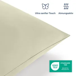 Blumtal Bettwäsche unifarben Olivgrün 135 x 200 cm + 40 x 80 cm