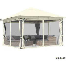 Brast Pavillon Aluminium Infinity 4 x 4 m inkl. Moskitonetz Beige