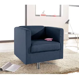 Home Affaire Sessel Bob Polyester 72 x 71 x 75 cm Blau drehbar mit Sternfuß