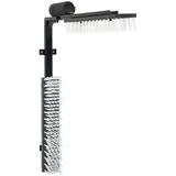 vidaXL Kühbürste Verstellbar Schwarz und Weiß 84 x 10 x 91 cm PVC, Robuste, rechteckige Wandbürste für die Viehzucht, effiziente Pflege für Rinder, Tierhygiene Zubehör