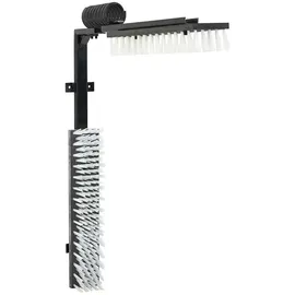 vidaXL Kühbürste Verstellbar Schwarz und Weiß 84 x 10 x 91 cm PVC, Robuste, rechteckige Wandbürste für die Viehzucht, effiziente Pflege für Rinder, Tierhygiene Zubehör