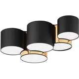 Licht-Erlebnisse Deckenleuchte Stoff 5-flammig schwarz gold 81 cm