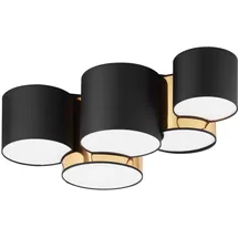 Licht-Erlebnisse Deckenleuchte Stoff 5-flammig schwarz gold 81 cm