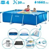 Intex Intex-Schwimmbecken mit rechteckigem Rahmen – 220 x 150 x 60 cm – Blau – im Lieferumfang enthalten Accessoire CB97