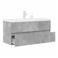 VidaXL Badmöbel-Set Betongrau 2-tlg. Holzwerkstoff