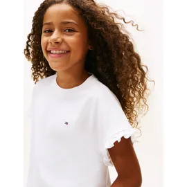 Tommy Hilfiger T-Shirt ESSENTIAL TOP SHORT SLEEVE Kinder bis 16 Jahre, mit Rüschen, relaxed fit weiß 110 (5J)