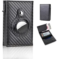 KUBDPQOR Geldbörse Herren Schlichtes Geldbeutel Herren Kohlefaser-Leder Wallet Pop-Up Kartenetui Smart Wallet Herren Geldbörsen, Ausweis- & Kartenhüllen für Herren