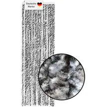 Lemodo Flauschvorhang 56x185cm schwarz-silber-weiß meliert, Fliegenschutz, Türvorhang