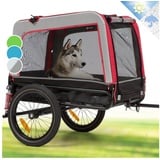 KLARFIT Fahrradkinderanhänger Husky Vario 2-in-1 Hundeanhänger rot