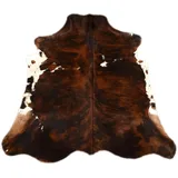 Kuhfelle Online & Nomad KUHFELL Rinder Fell BRAUN WEIß DREIFARBIG 210 x 200 cm Tricolor KUHFELL Teppich