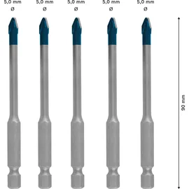 Bosch Professional Expert HEX-9 HardCeramic Fliesenbohrer-Set 5-tlg. 2608900598