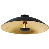 QAZQA - Modern Vintage Deckenleuchte I Deckenlampe I Lampe I Leuchte schwarz mit Gold I Messing 60 cm - Emilienne Novo I Wohnzimmer I Schlafzimmer - Stahl Rund - LED geeignet E27