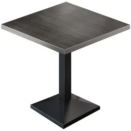 GGM Möbel BPA | Bistro Tisch | Quadratisch | Edelstahl Rand | 80 x 80 x 78,5 cm | Wenge / Schwarz