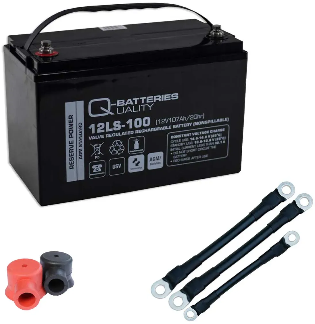 Q-Batteries 216V-Anlage 18 x 12LS-100 für Sicherheitsbeleuchtung Inkl. Zubehör u...