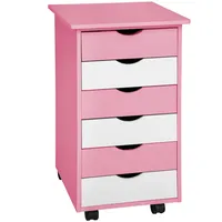 Tectake tectake® Rollcontainer, aus Holz, 65x36x40cmrosa