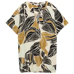 TOM TAILOR Damen Plus Size - Bluse mit Muster, beige, Gemustert, Gr. 54