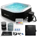 Juskys SpaLuxe 185 x 185 Schwarz/Weiß inkl. LED-Beleuchtung