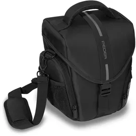 PEDEA Kameratasche Essex für Spiegelreflexkamera DSLR SLR Fototasche für DLSM Systemkamera Objektive und Zubehör mit Regenschutzhülle, Gr. L grau