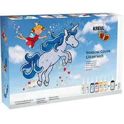 KREUL Glitzerwelt Fenstermalfarben farbsortiert 6 x 80,0 ml