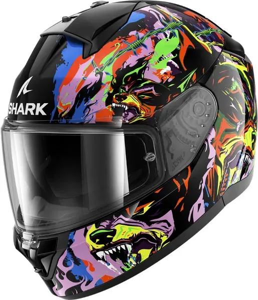 Shark Ridill 2 Raging Beast, Integralhelm - Schwarz/Violett/Grün - L