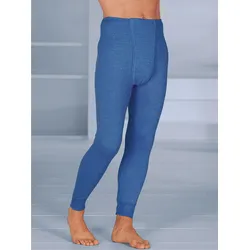 Lange Unterhose THIEME, Herren, Gr. 8, blau (blau, meliert), 50% Baumwolle, 50% Polyester, Unterhosen