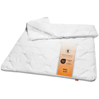 sleepling Microfaserbettdecke Basic 100, Füllung: 100% Polyester, Bezug: 100% Polyester, in 135x200 cm, 155x220 cm und Weitere, Allergiker geeignet, Made in EU weiß 135 cm x 200 cm