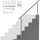 Vevor Handläufe für Außentreppen, 59 Zoll/150 cm langes Treppengeländer-Set, Übergangsgeländer aus Edelstahl mit Montagesatz, doppelsäulige Treppenhandläufe für Senioren, Veranda und Terrasse