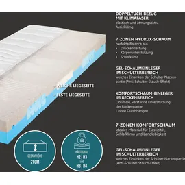 Beco 2 Dreams, 2 in 1 Wendematratze mit soften Gelschaum Einlagen, 21 cm Komforthöhe, 7 ergonomische Liegezonen80 x 200 cm