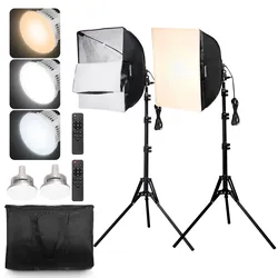 VEVOR 2x Fotostudio Softbox Set 400x400mm 3000–6500K einstellbar für Aufnahmen