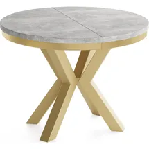 WFL GROUP Esstisch, Hellgrau, Holzwerkstoff, 10-Sitzer, Rund,Rund, 120x76x120 cm, Esszimmer, Tische, Esstische