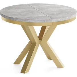 WFL GROUP Esstisch, Hellgrau, Holzwerkstoff, 10-Sitzer, Rund,Rund, 120x76x120 cm, Esszimmer, Tische, Esstische