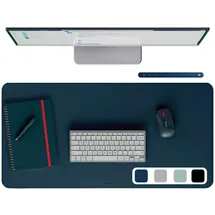 Leitz Schreibtischunterlage, Wasserabweisender Schreibtischschutz, Rutschfeste Unterlage für Schreibtisch, Tastatur und Maus, Robust und Kratzfest, Dunkelblau, 80 x 40 cm, 53820068