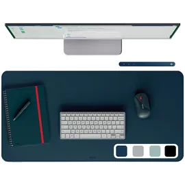 Leitz Schreibtischunterlage, Wasserabweisender Schreibtischschutz, Rutschfeste Unterlage für Schreibtisch, Tastatur und Maus, Robust und Kratzfest, Dunkelblau, 80 x 40 cm, 53820068