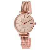 Excellanc Design Damen Spangen Armband Uhr Rosègold Metall Analog Spangenuhr - Rosegold/Rosegold