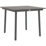 Outsunny Gartentisch, Esstisch für 4 Personen, mit Schirmloch, Terrassentisch Lattenrost für Rasen, Balkon, HDPE, Dunkelgrau,90 x 90 x 75 cm