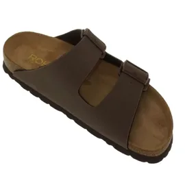 ROHDE Alba für Damen Frauen Sandale Pantolette Zweiriemer Hausschuhe 5631 braun, Schuhgröße:43 EU