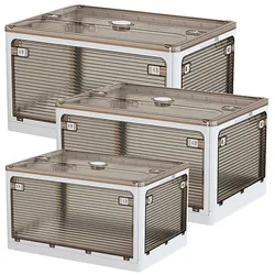 Joybos - Super-Set mit 3 Aufbewahrungsboxen für Kleidung, 28 + 40 + 55 L, faltbar, aus Kunststoff