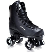 Nils Extreme Rollschuhe für Damen Mädchen und Kinder NQ8400S - Quad Roller aus Kunstleder – Disco Skates - Rollerskates 35 - Schwarz
