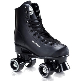 Nils Extreme Rollschuhe für Damen Mädchen und Kinder NQ8400S - Quad Roller aus Kunstleder – Disco Skates - Rollerskates 35 - Schwarz