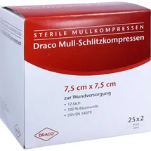dr. ausbüttel gmbh & co. kg Schlitzkompressen Mull 7,5 x 7,5 cm steril 12fach 50 St