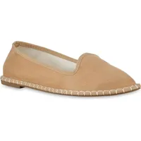 Stiefelparadies Damen Slip Ons in Hellbraun,