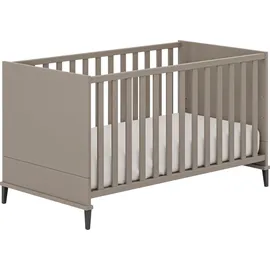 Home Affaire Babybett HOME AFFAIRE "ARI", grau (taupe), B:77cm H:82cm L:146cm, Holzwerkstoff, Babybetten, Babybett, 4-fach höhenverstellbar, umbaubar zum Juniorbett Kindersofa