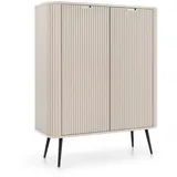 Deine Möbel 24 MODERNO 103 x 129 x 39 cm Beige / Schwarz / Weiß / Gold