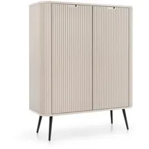 Deine Möbel 24 MODERNO 103 x 129 x 39 cm Beige / Schwarz / Weiß / Gold