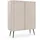 Deine Möbel 24 MODERNO 103 x 129 x 39 cm Beige / Schwarz / Weiß / Gold